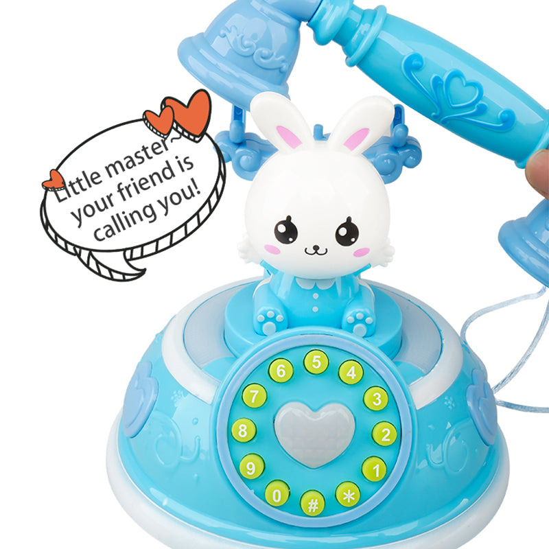 Kawaii Cartoon Rabbit Telephone Vintage Children Toy Early Education Story Machine