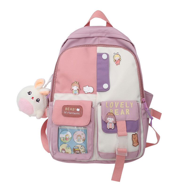 Kawaii Japanese Backpack Love Bear Anime All-match Large Capacity
