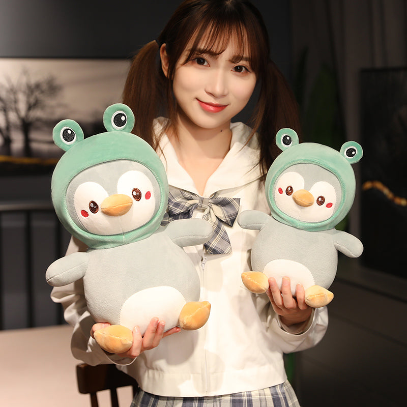 Kawaii Penguin with Cute Animal Costume Plush Doll Pillow