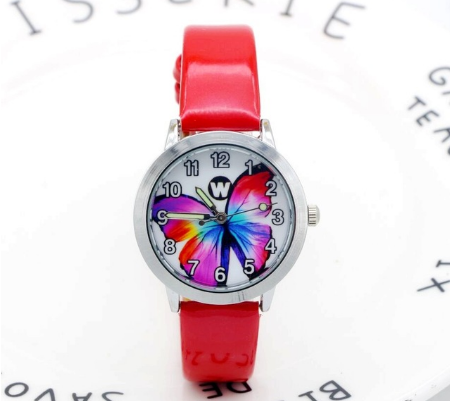 Kawaii Butterfly Dial Reloj a prueba de agua Cuarzo Colorido 