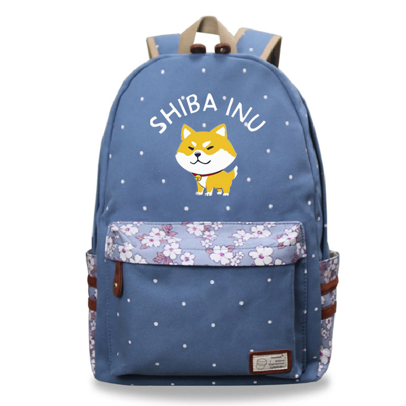 Kawaii Backpack Shiba Inu cute dog pet pattern printed Harajuku
