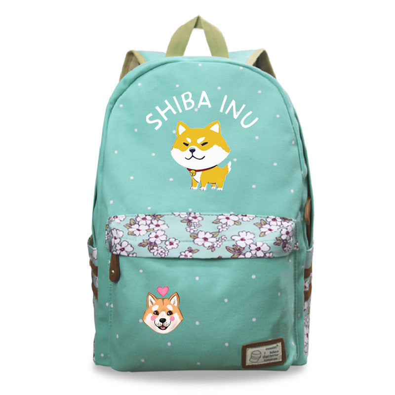 Kawaii Backpack Shiba Inu cute dog pet pattern printed Harajuku
