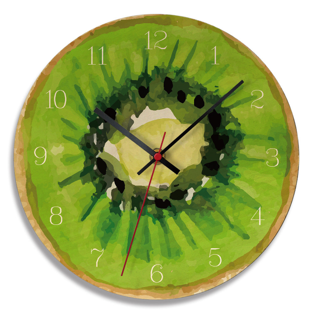 Horloge en bois Kawaii Fruits Creative Design horloge murale