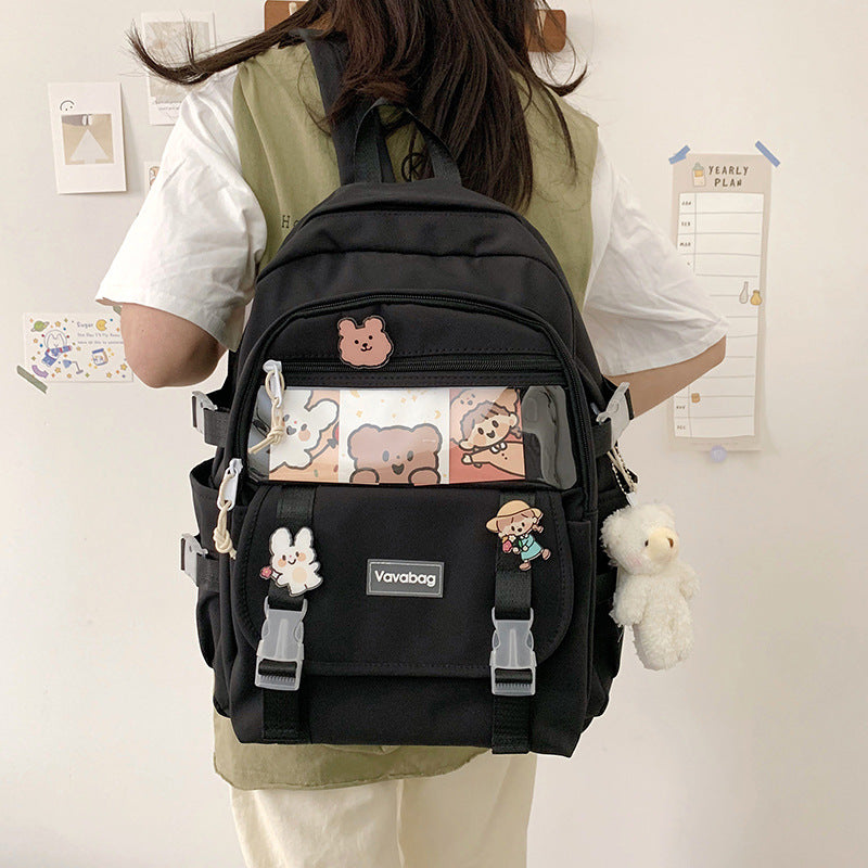Mochila femenina japonesa Kawaii, mochila de gran capacidad con diseño de Anime bonito, moda Harajuku