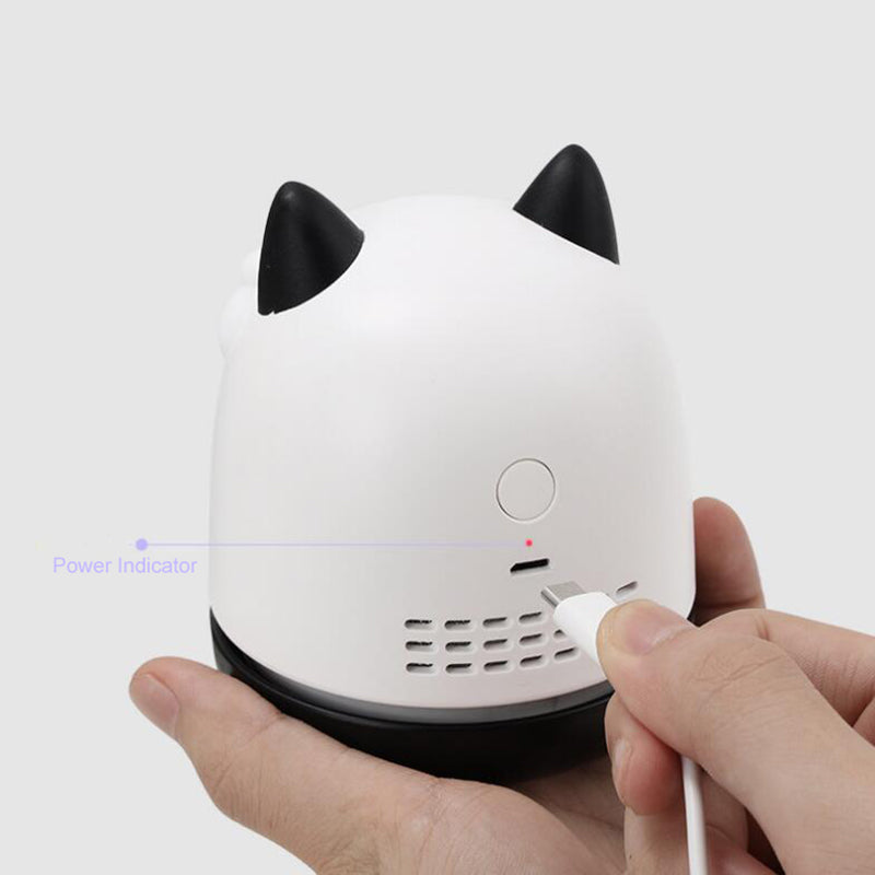 Kawaii Kitty Mini Vacuum Cleaner Suction Eraser Office Desktop Student Portable Handheld