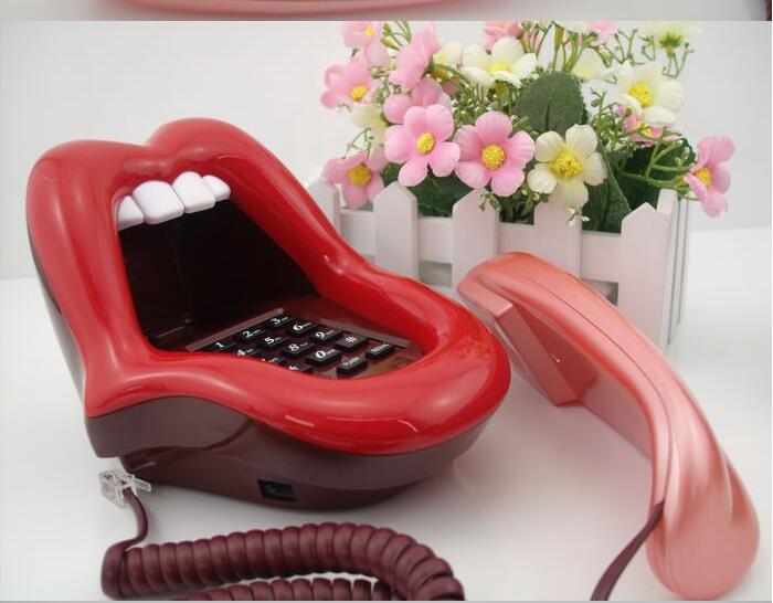 Kawaii Telephone Sexy Red Lip Phone Fashion Big Mouth Phone Red Lip Love Phone Vintage