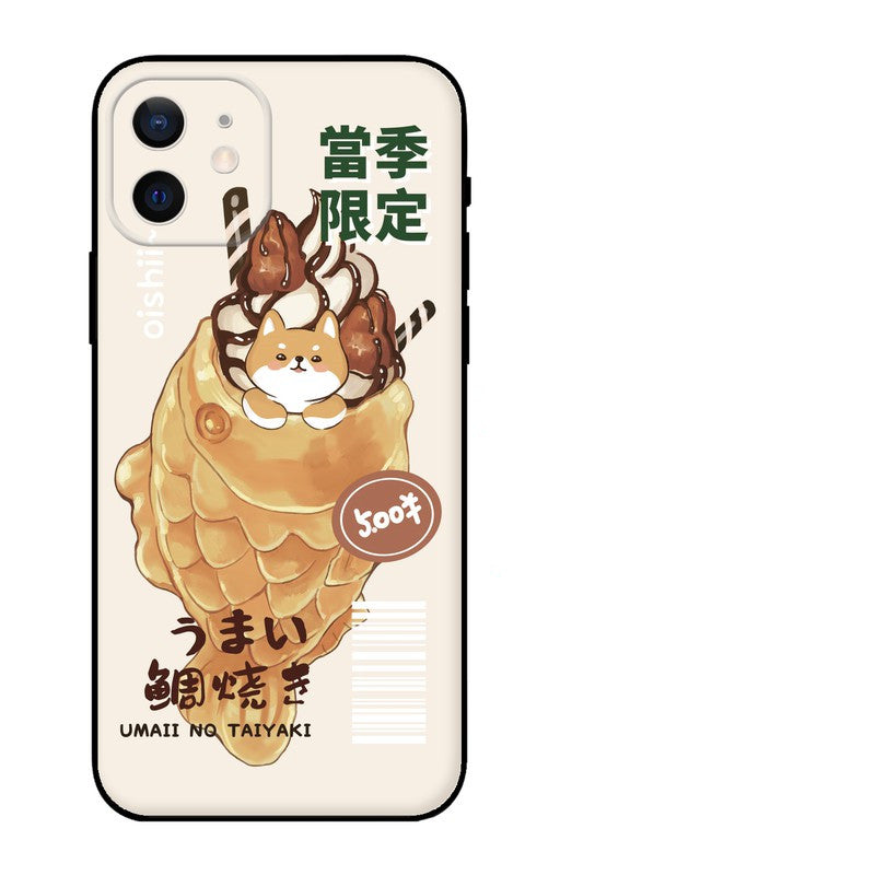 Kawaii Shiba Inu Dog Sushi Phone Case Cute Anime Cartoon Japanese Design