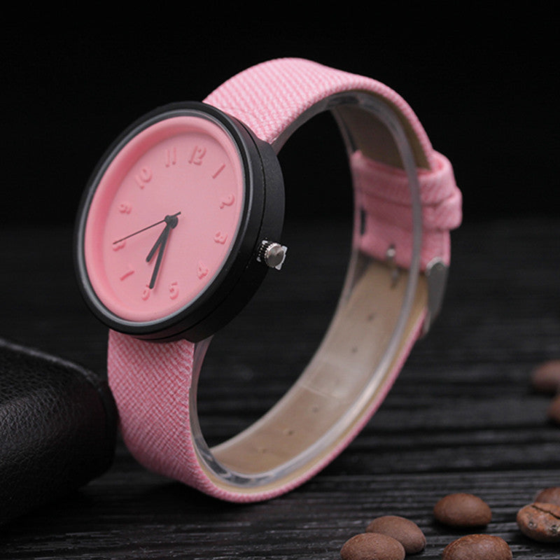 Reloj de mujer de moda Kawaii Reloj de caramelo de mujer de cuero