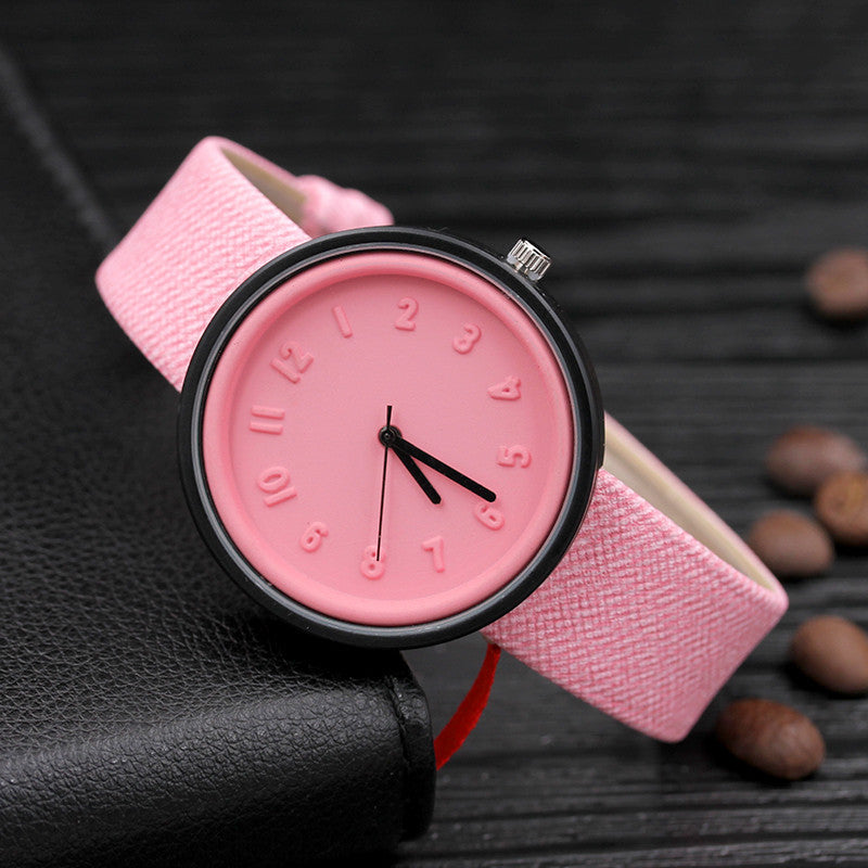 Kawaii Fashion Montre pour femme en cuir Candy Watch pour femme