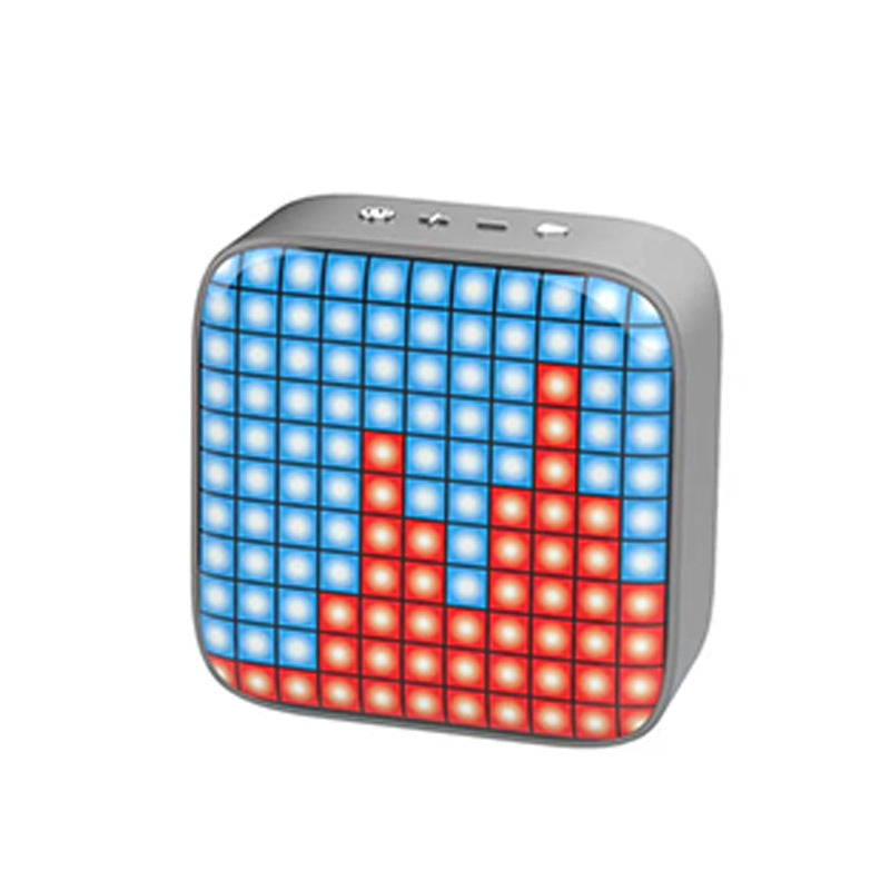 Altavoz Diseños de pantalla de píxeles Cuadrado LED Creativo Bluetooth Gran sonido Diseños geniales