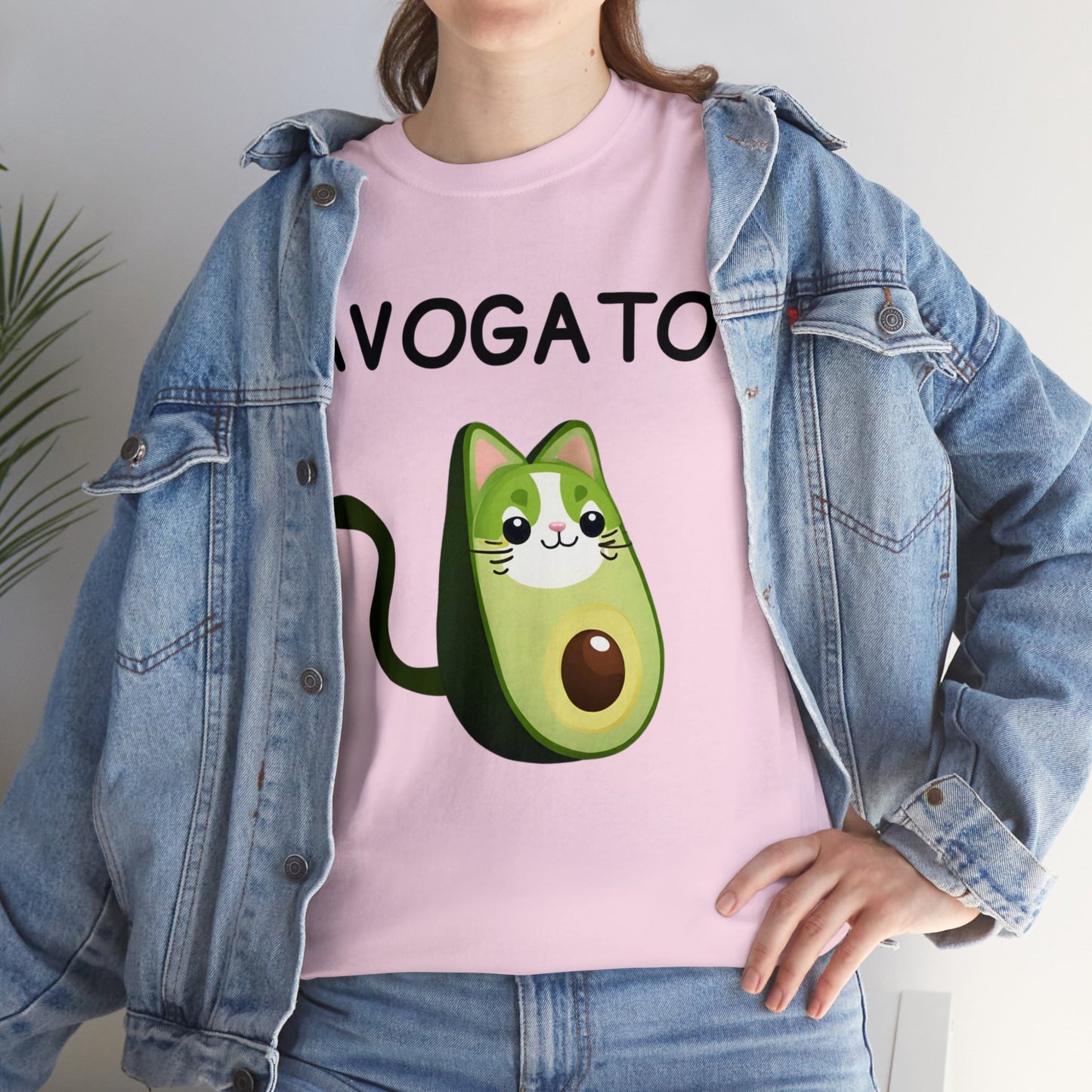 Avogato Funny T shirt Cute Avocado Cat Face Tee Novelty Humor Men Women Graphic Tee Kawaii Friends