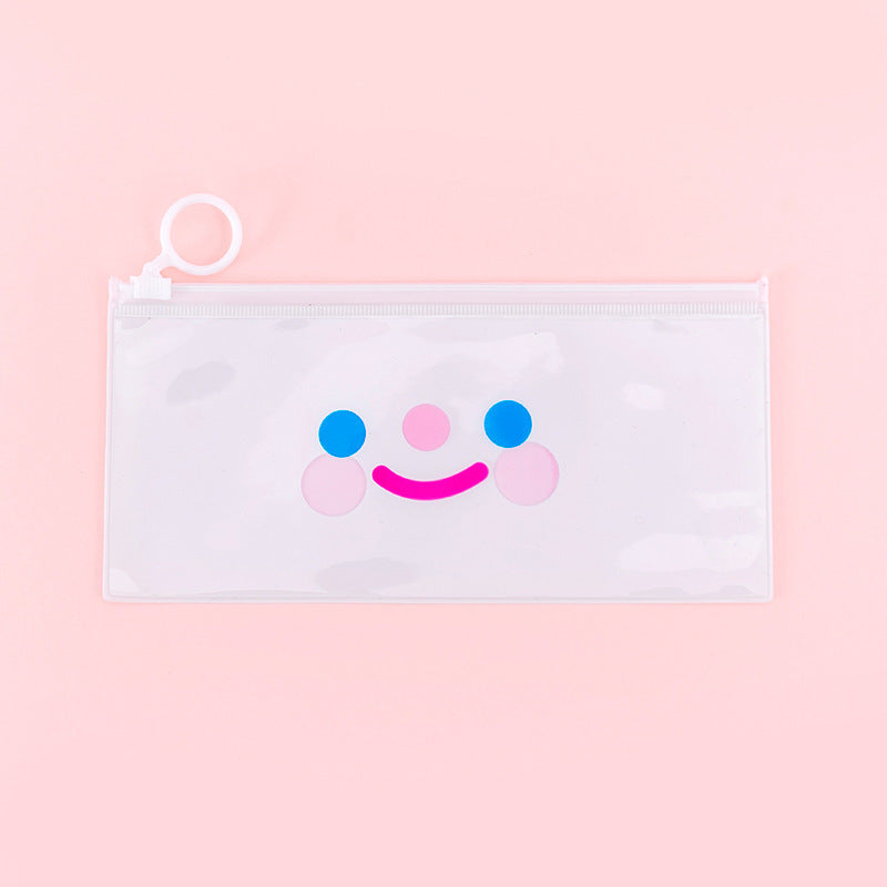 Bolsa de papelería Kawaii con cremallera de anillo Bolsa de anime de dibujos animados lindo