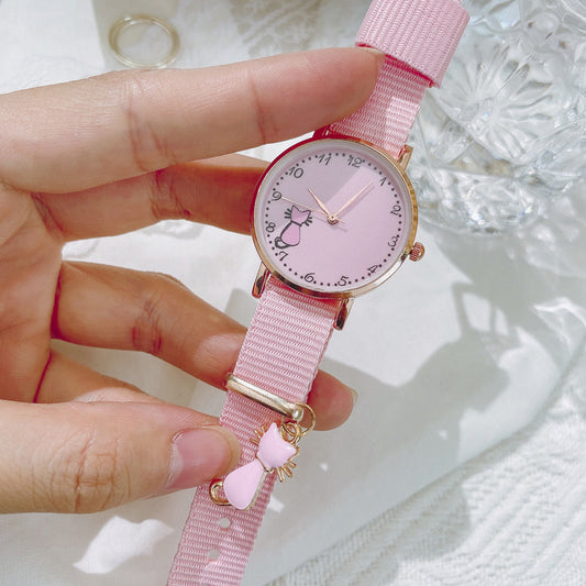 Kawaii Girl Heart Watch Lindo Colgante Macaron Mujer Reloj Estudiante Colgante Reloj