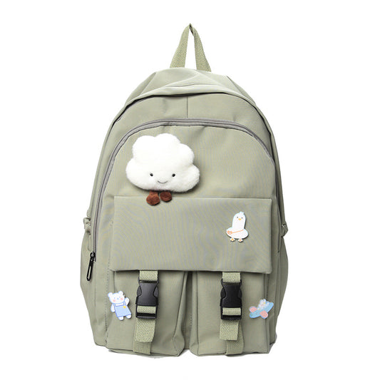Kawaii Anime Fashion Backpack High School College Student School Fashion Bag Backpack Solid Color
