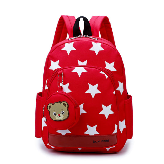 Kawaii Stars &amp; Cute Bear School Mochila Hombro Moda Bolsa y Bear Nursery