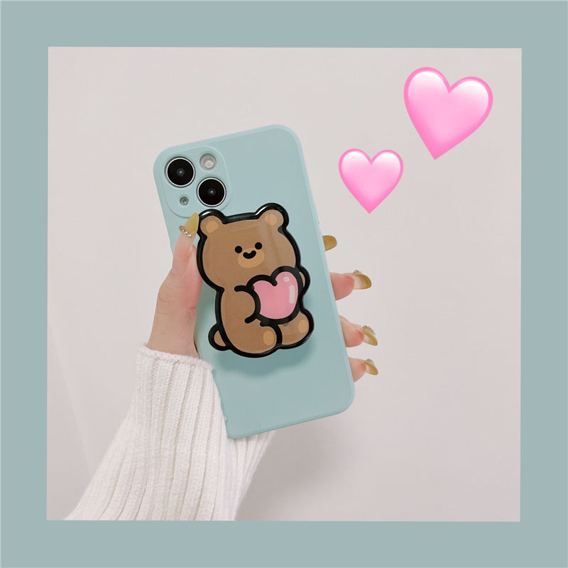 Funda de silicona para teléfono Kawaii Japanese Cute Bear Anime