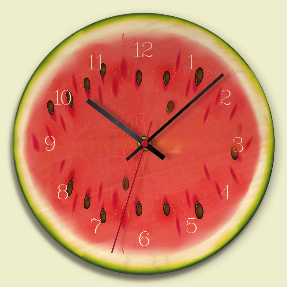Horloge en bois Kawaii Fruits Creative Design horloge murale