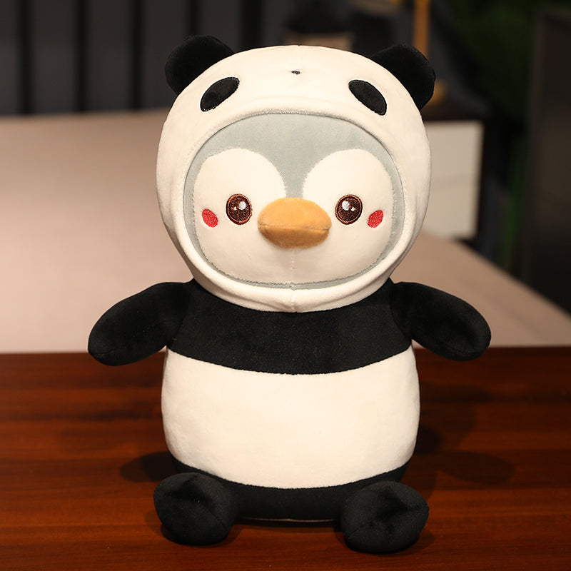 Pingüino Kawaii con lindo disfraz de animal, muñeco de peluche, almohada