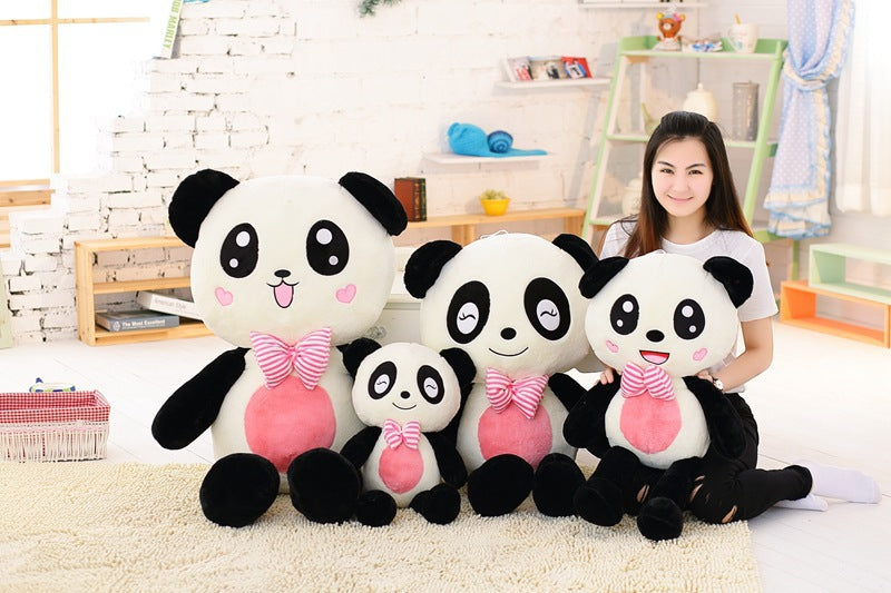 Muñeco de peluche de dibujos animados de panda gigante Kawaii