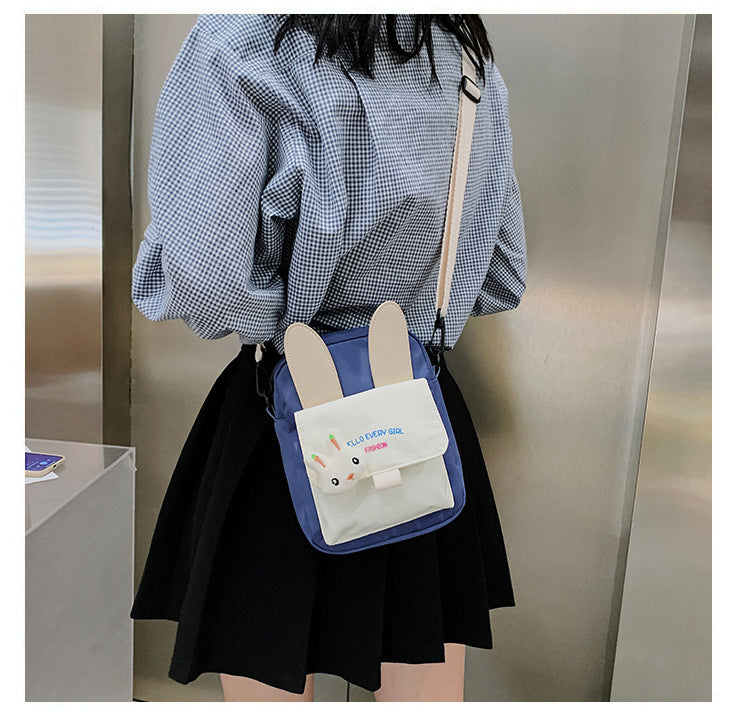 Kawaii Rabbit Shoulder Bag Cute Nylon Small Bag Fashionable Cross Body
