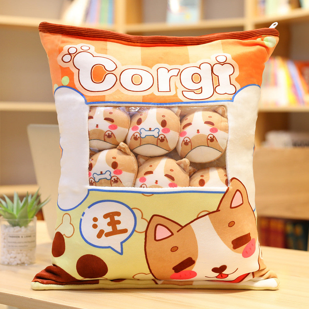 Kawaii Doll Cute Soft Plush Toy Snack Pillow Penguin, Avocado, Rabbit, Corgi, Totoro