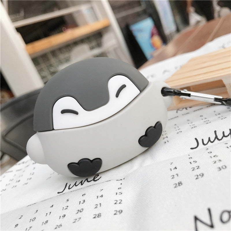 Juego de auriculares Kawaii Penguin compatible con Apple, lindo