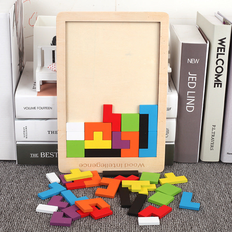 Kawaii Tetris Puzzle Wooden Game Cool Toy Design