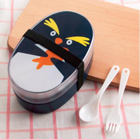Kawaii Plastic Lunch Box 700ml Penguin Chicken Dinosaur Gotzilla