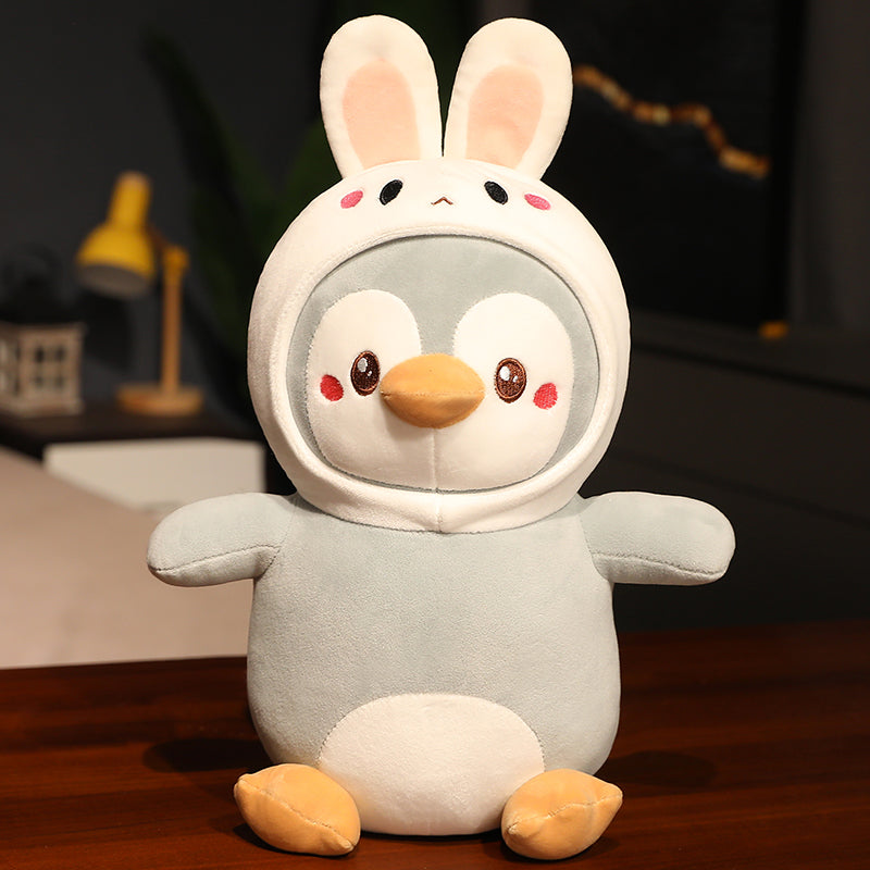 Kawaii Penguin with Cute Animal Costume Plush Doll Pillow
