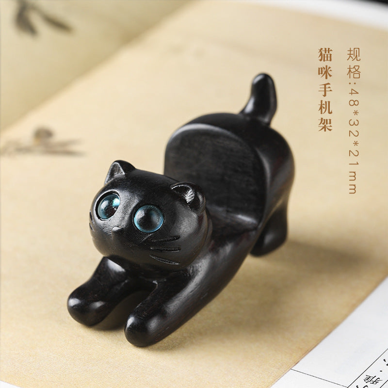 Soporte para teléfono de escritorio lindo con cintura elástica de gato Kawaii