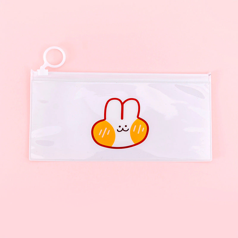 Kawaii Stationery Bag With Ring Zipper Cute Cartoon Anime Bag