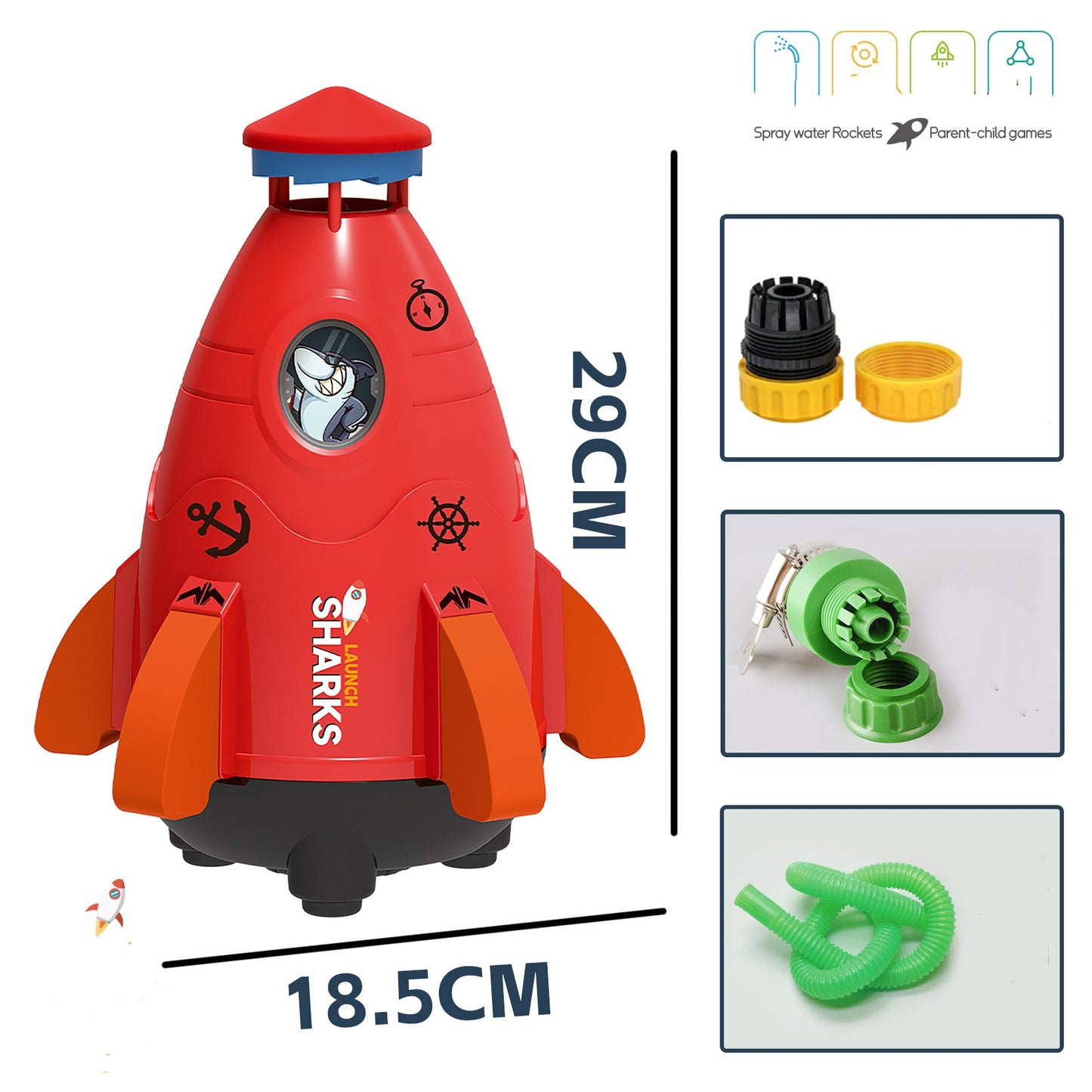 Kawaii Space Rocket Sprinkler Spinner Eau Jouet Enfants Nouveau Cool