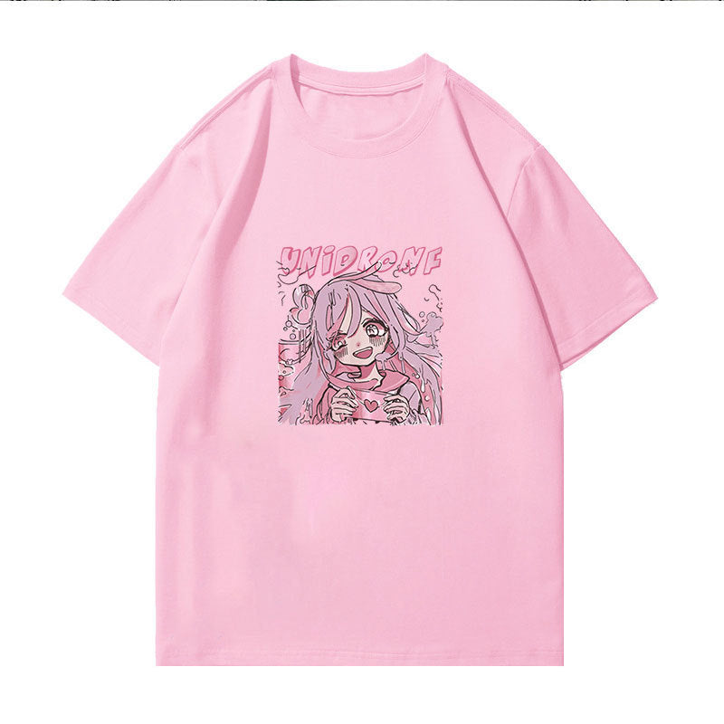 Kawaii T-shirt Anime Cartoon Cute Girl Summer Loose Harajuku Femme Vêtements Casual