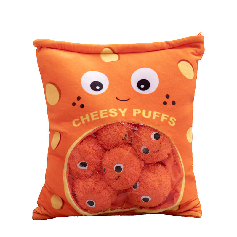 Kawaii Cheesy Puffs a Cute Snacks Bag Pillow Plush Toy