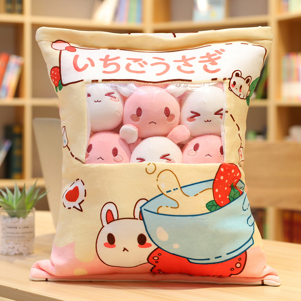 Kawaii Doll Cute Soft Plush Toy Snack Pillow Pingüino, Aguacate, Conejo, Corgi, Totoro