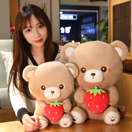 Muñeco de peluche de oso de fresa Kawaii